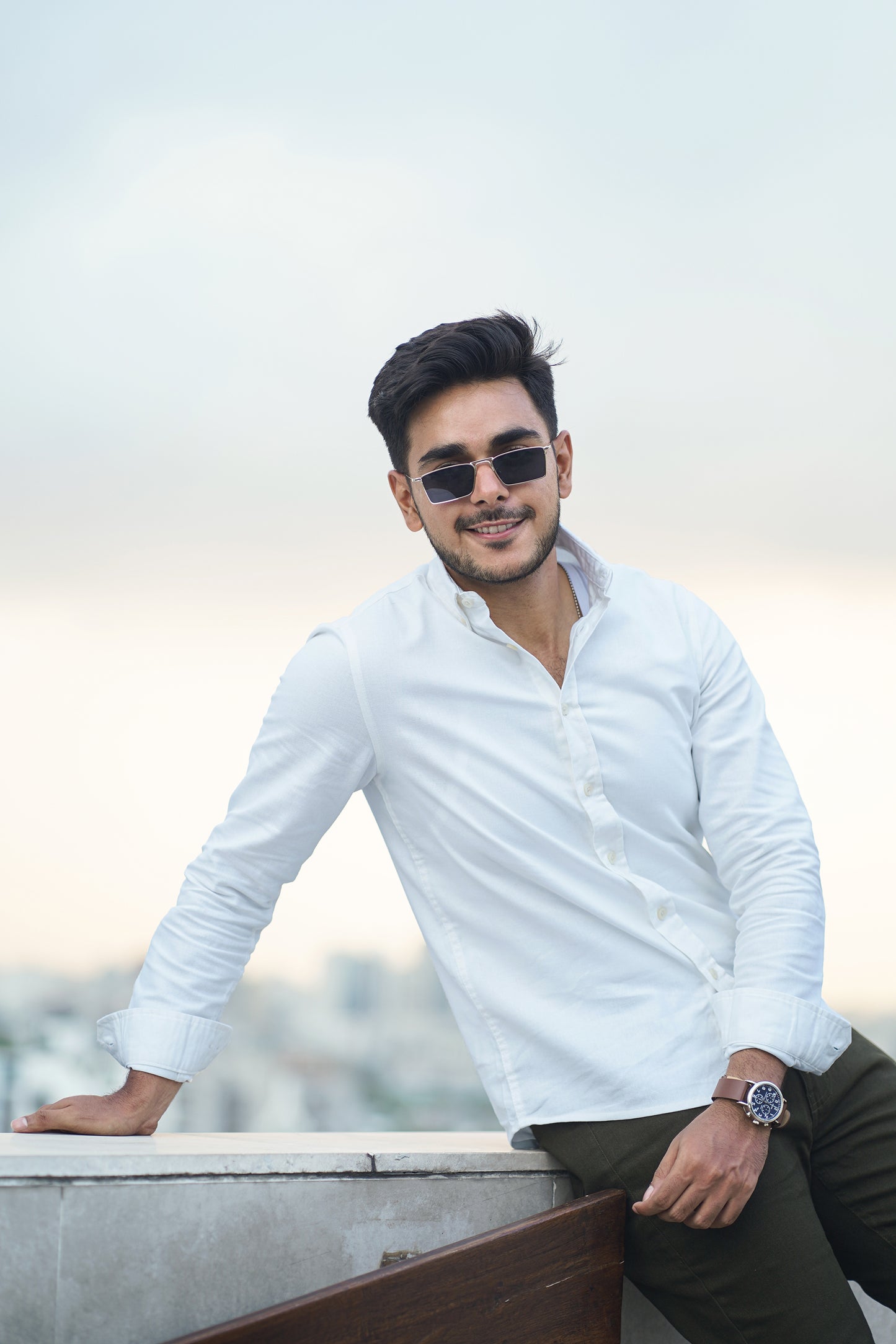 Crisp White - Casual Shirt For Men