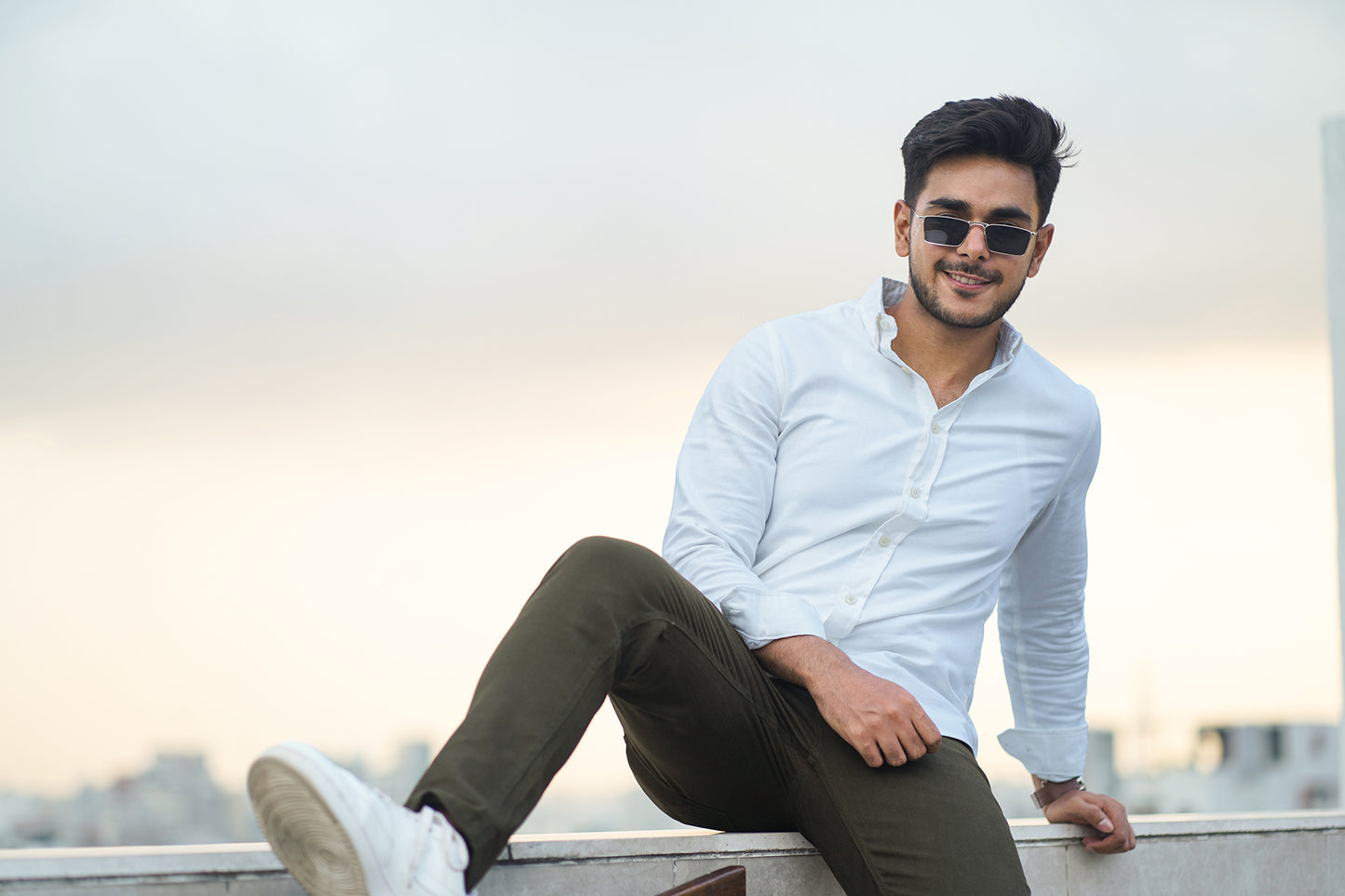 Crisp White - Casual Shirt For Men