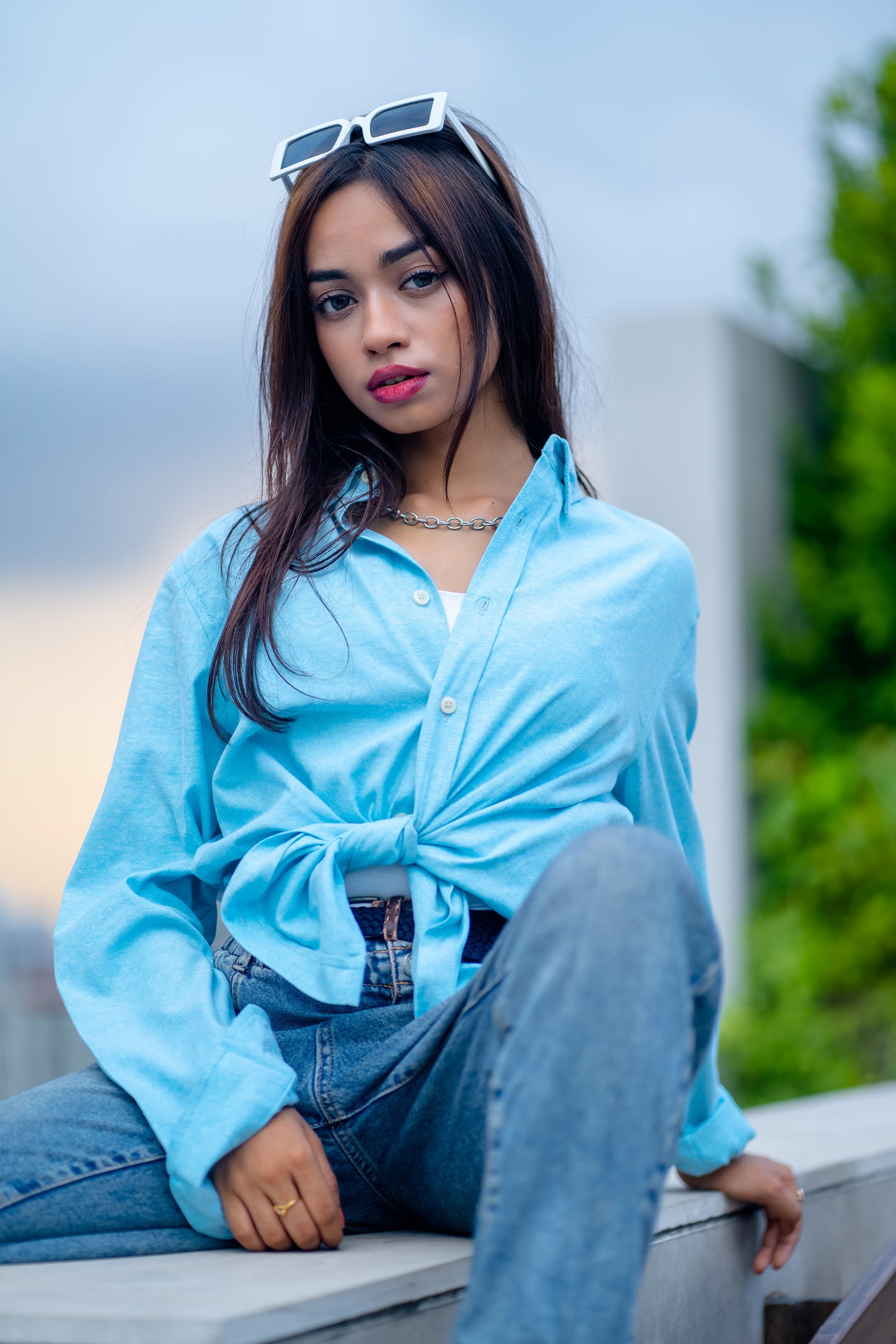Arctic Blue - Casual Shirt For Women