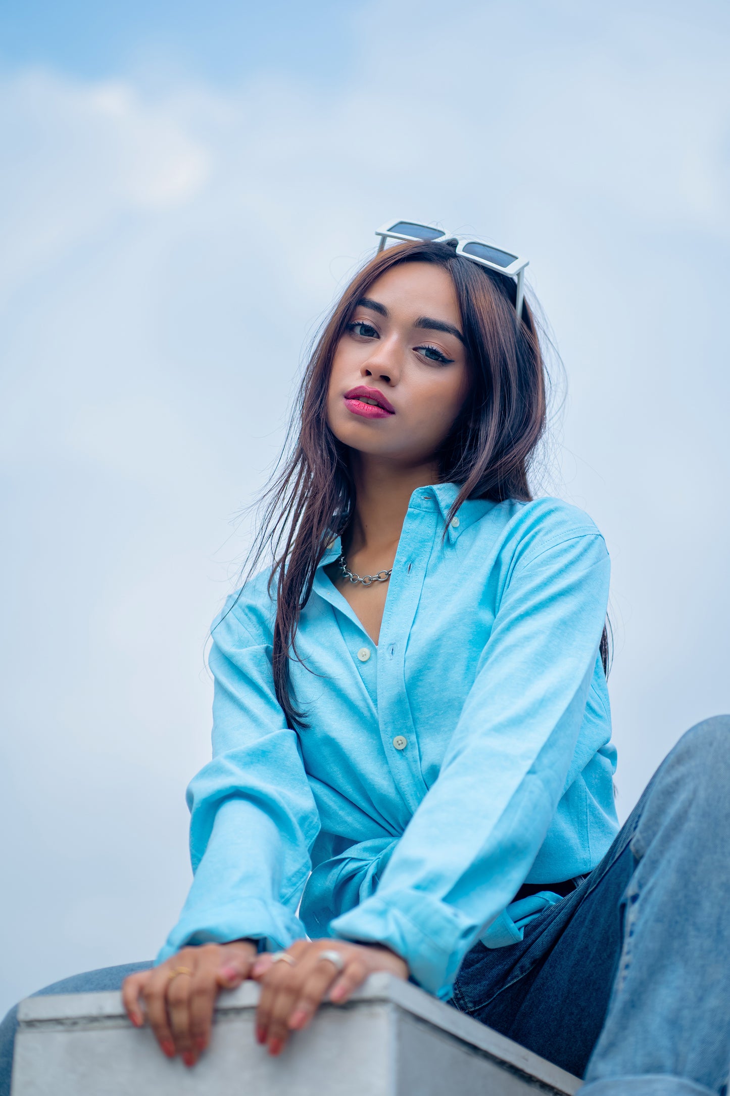 Arctic Blue - Casual Shirt For Women
