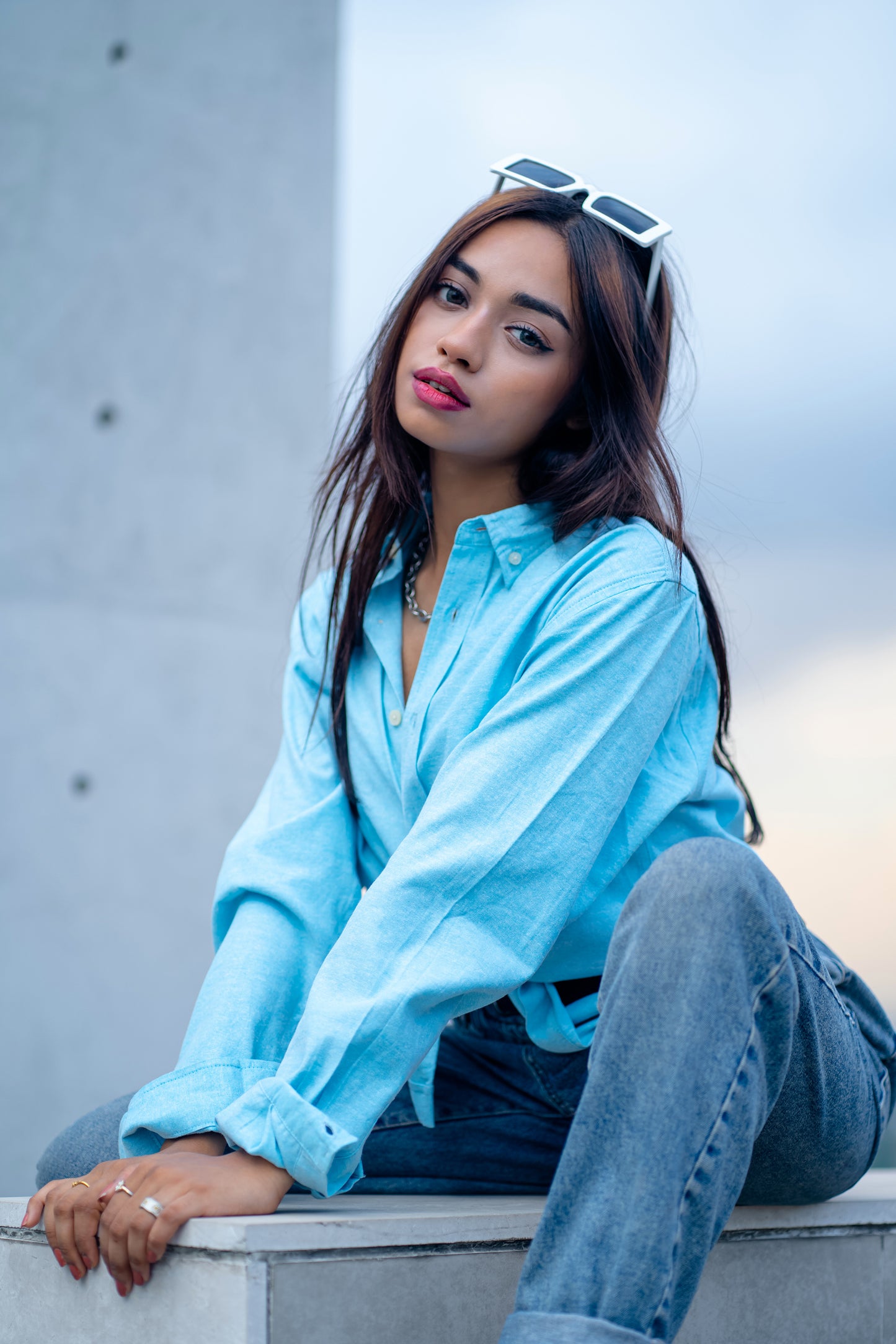 Arctic Blue - Casual Shirt For Women
