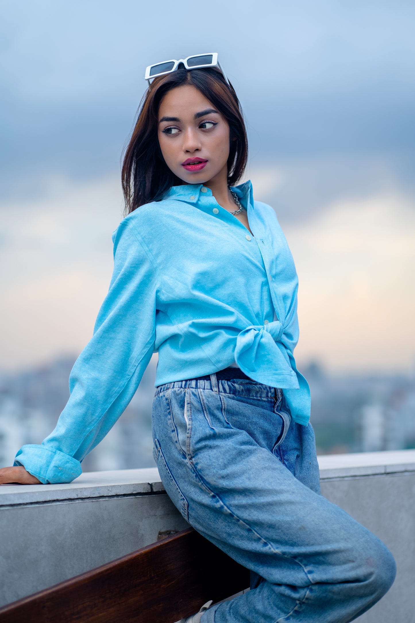 Arctic Blue - Casual Shirt For Women