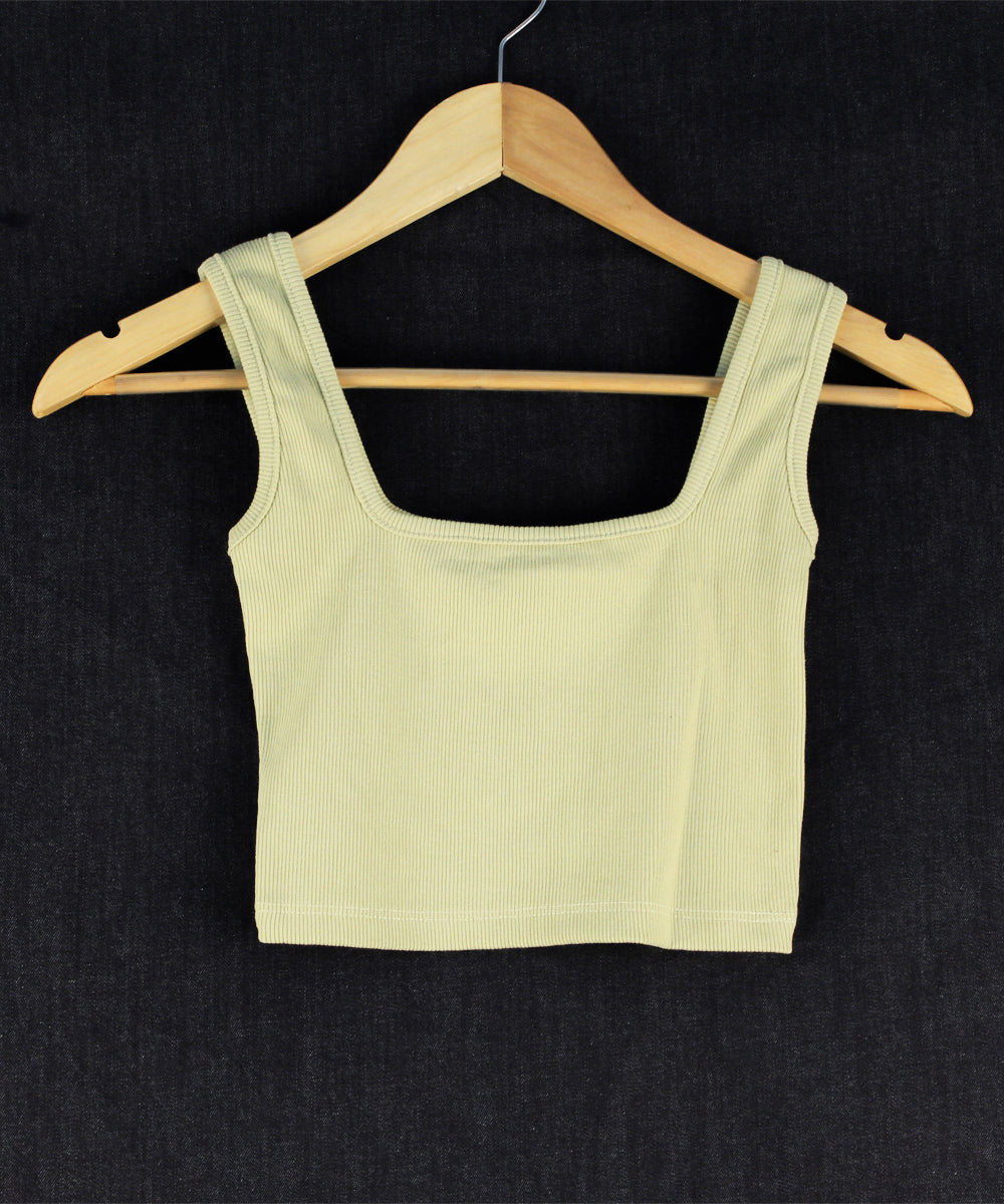 Charm - Cropped Tank Top - Green Hase