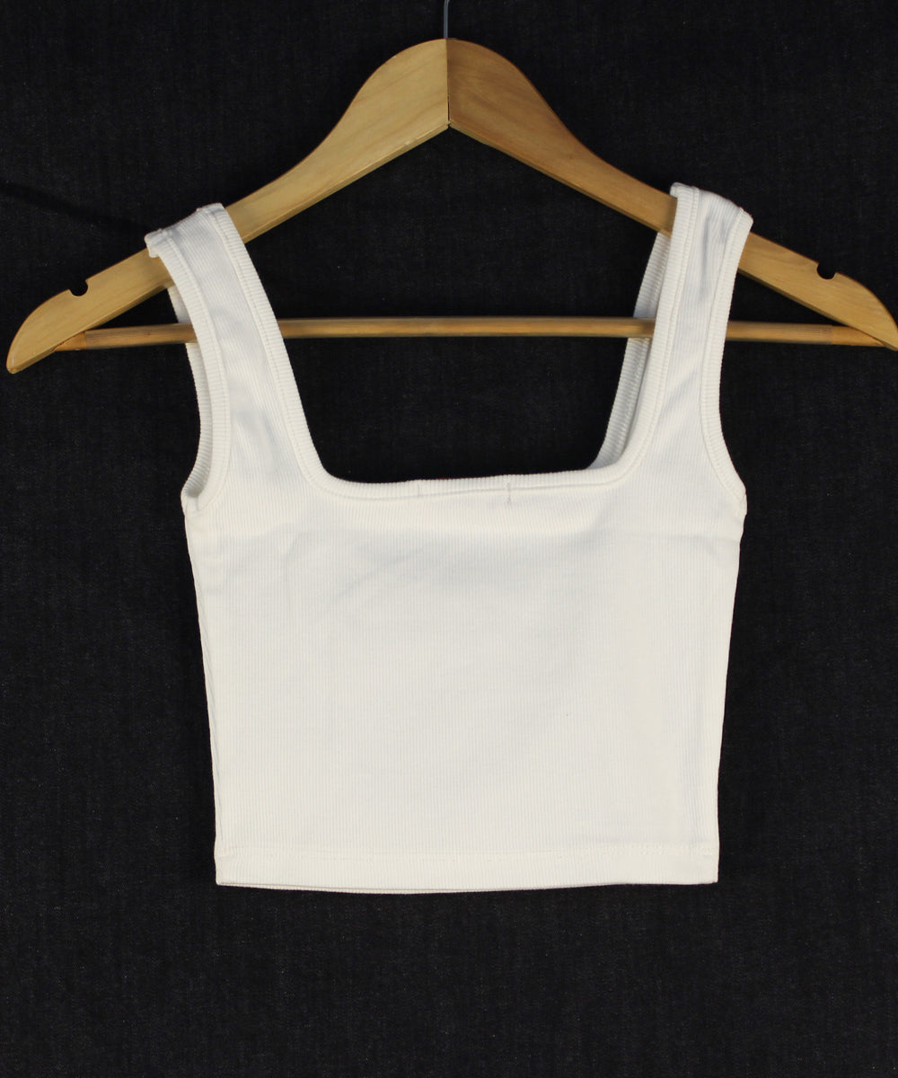 Charm - Cropped Tank Top - White