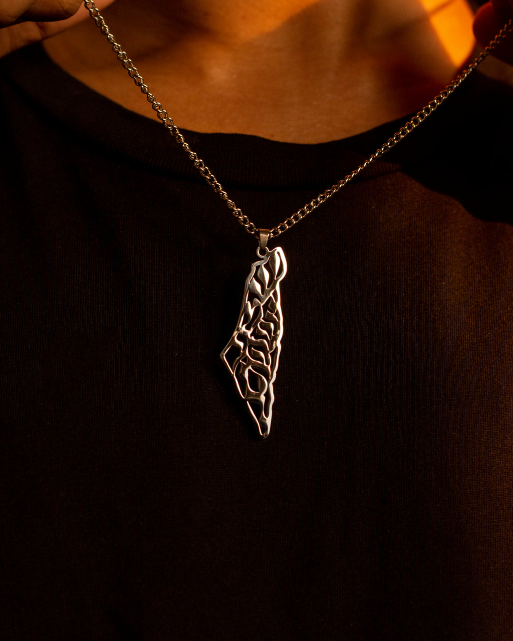 Map of Palestine Pendant Set