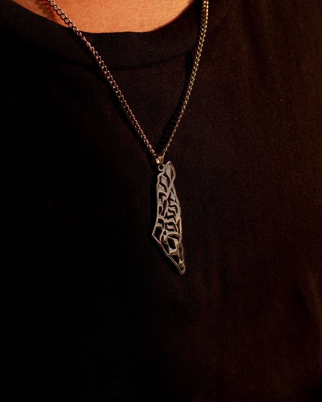 Map of Palestine Pendant Set