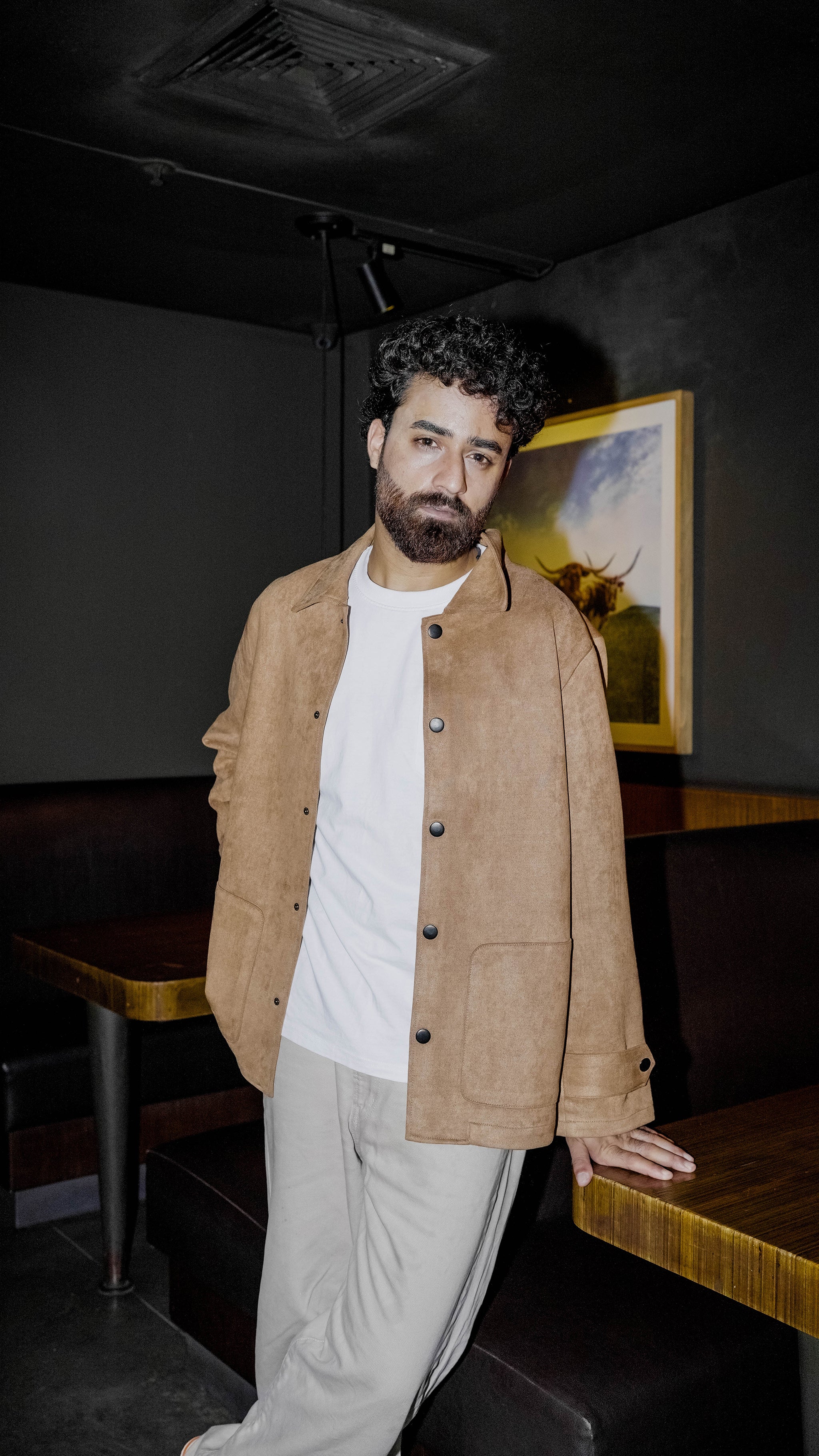 Suede Leather Kieran Coat Deluxe for Men - Tan Beige