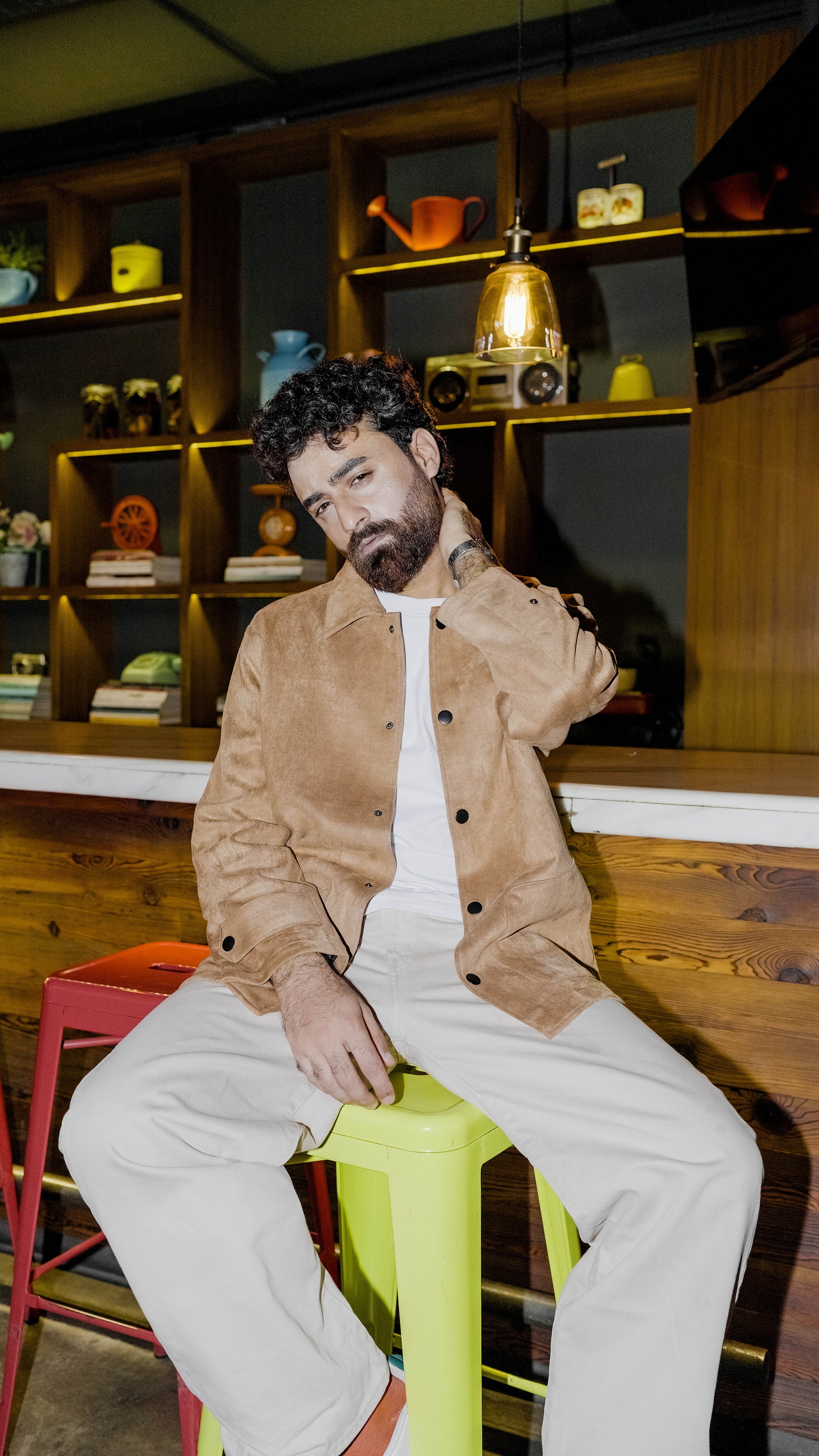 Suede Leather Kieran Coat Deluxe for Men - Tan Beige