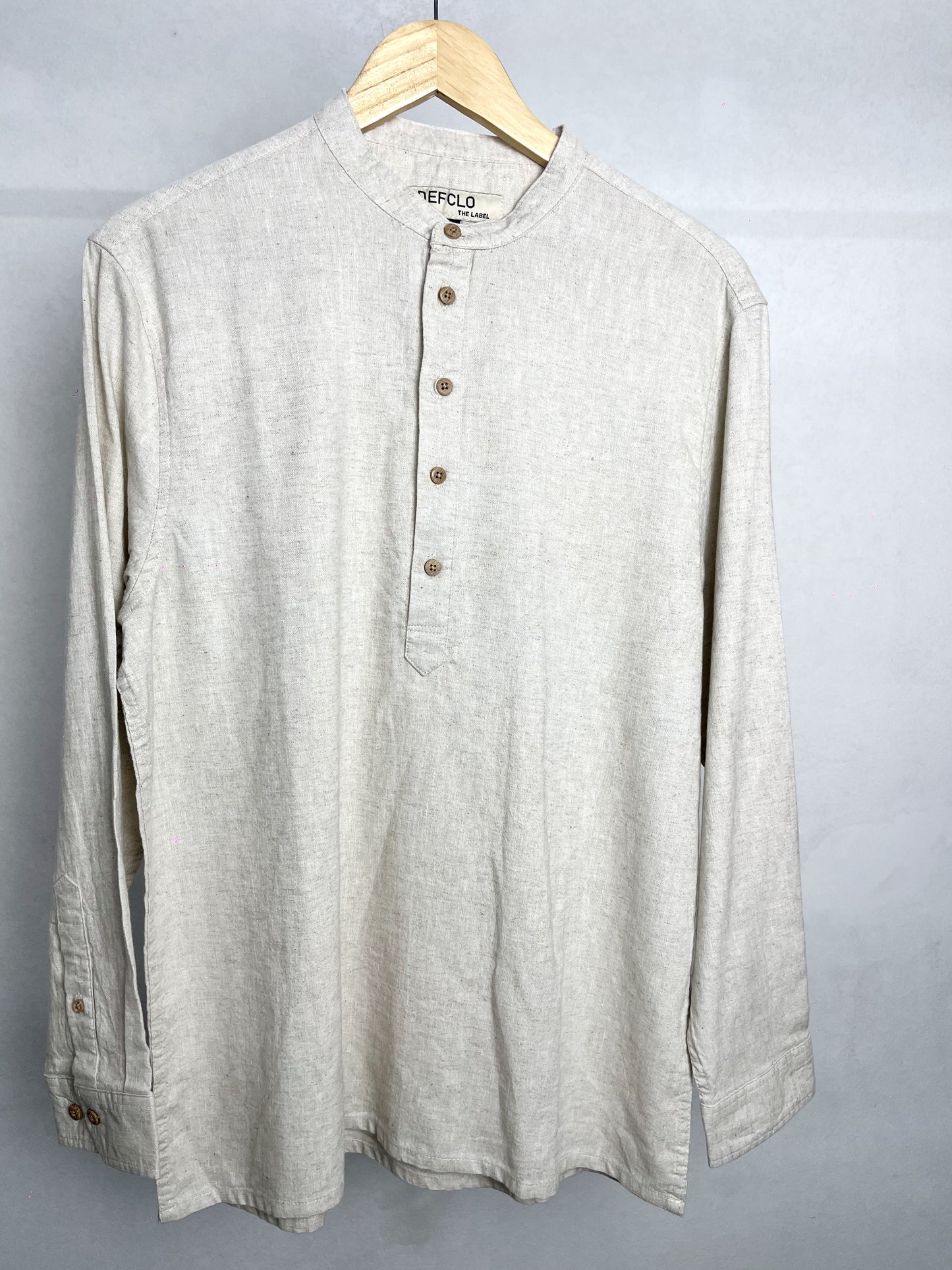 Cotton Henley - Katua - For Men - Sand