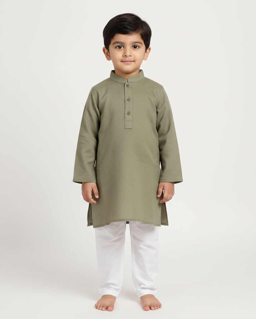 Arhaan Jr. - Light Green Panjabi For Kids