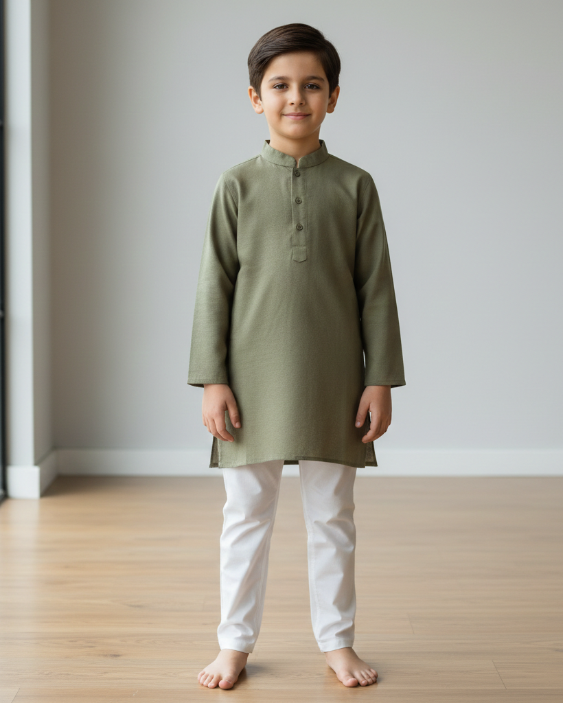 Arhaan Jr. - Light Green Panjabi For Kids