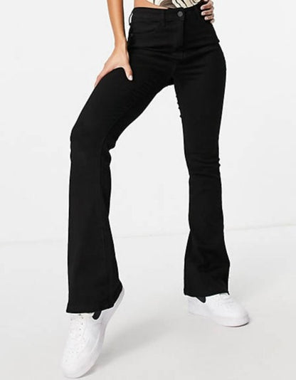 Flared Jeans - Bootcut - High Waist Black Denim