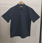 Short-Sleeve Boxy Shirt with Seamless Pockets - Navy