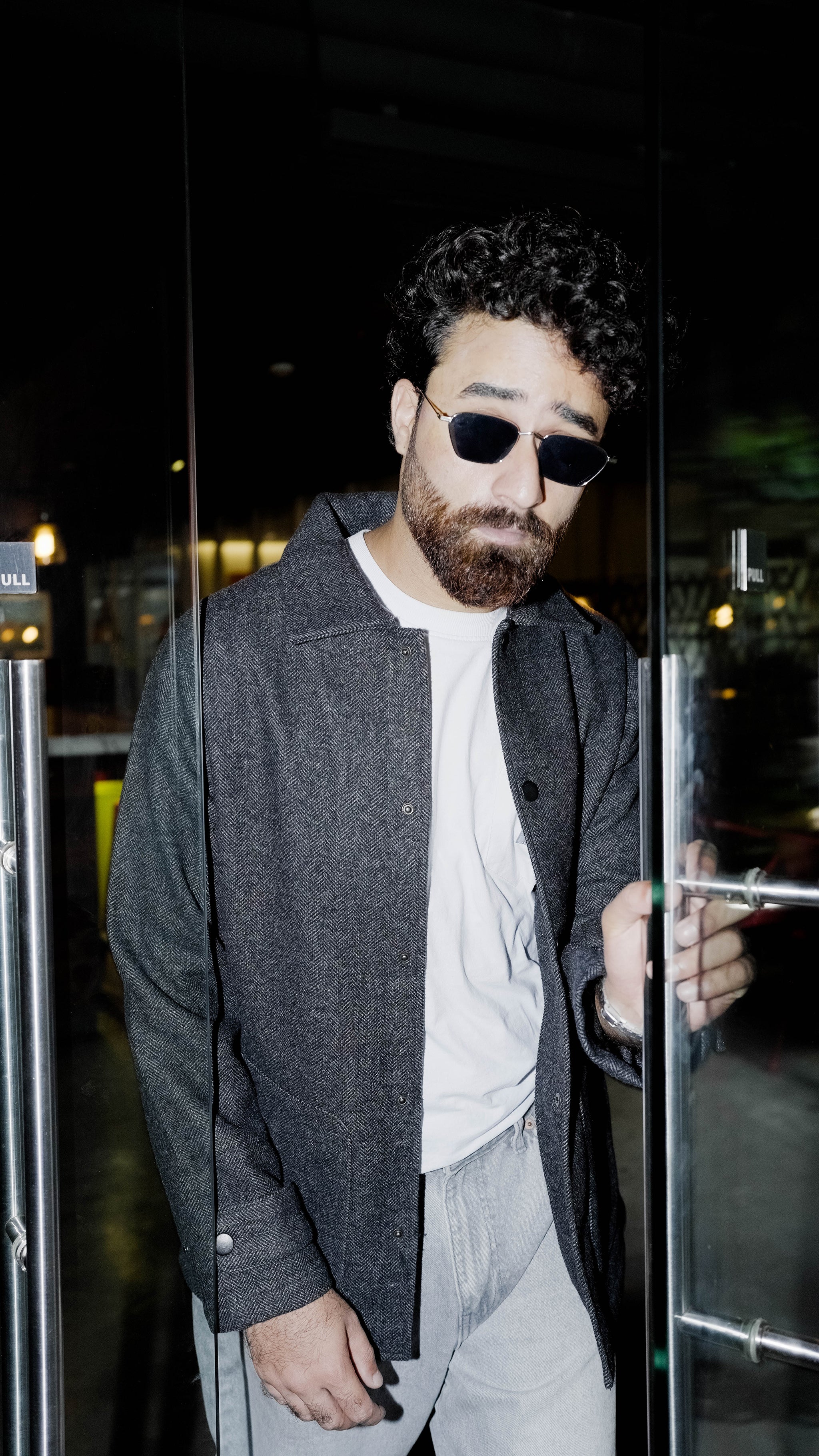 Kieran Coat Deluxe for Men - Dark Grey Herringbone