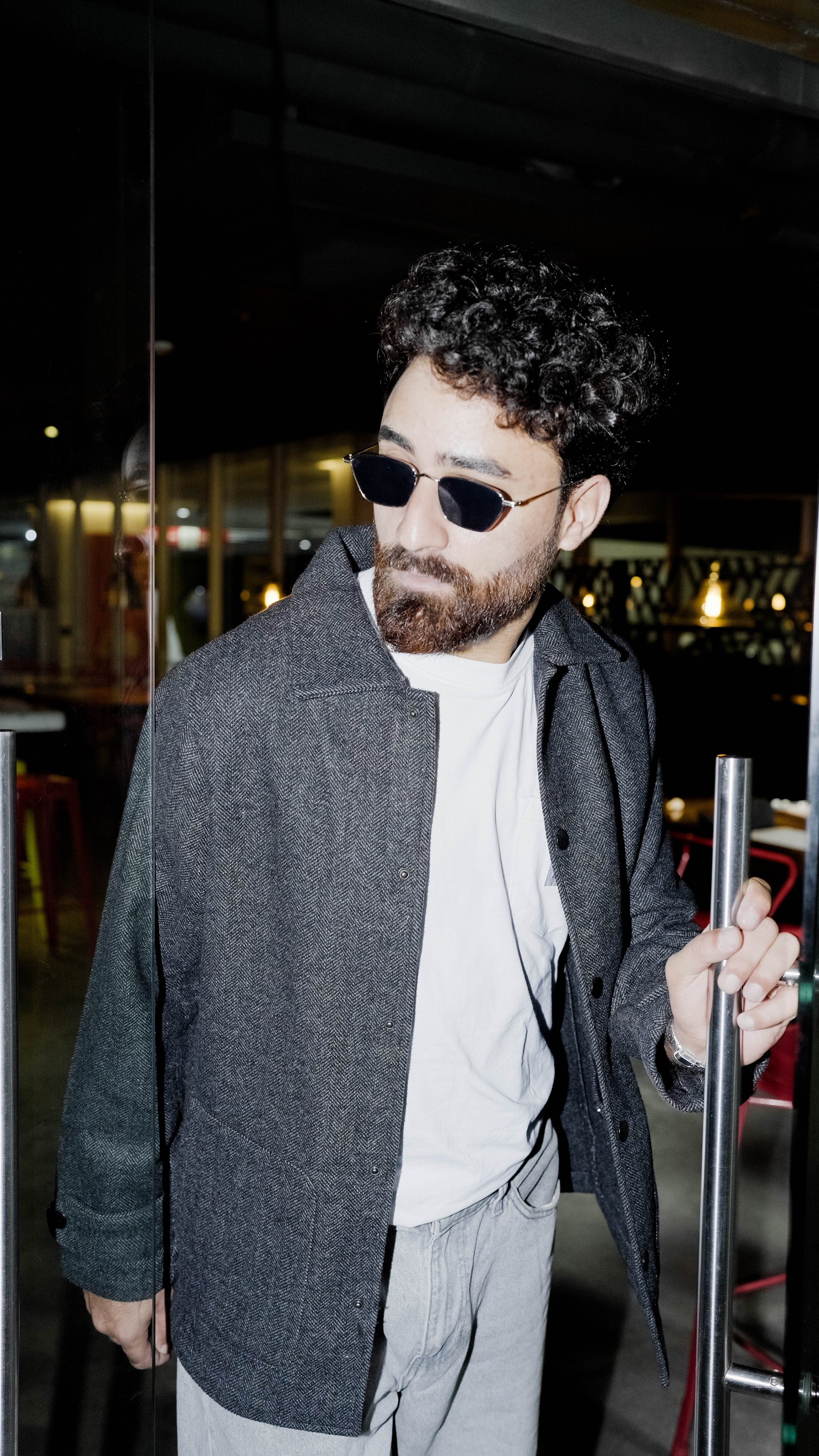 Kieran Coat Deluxe for Men - Dark Grey Herringbone