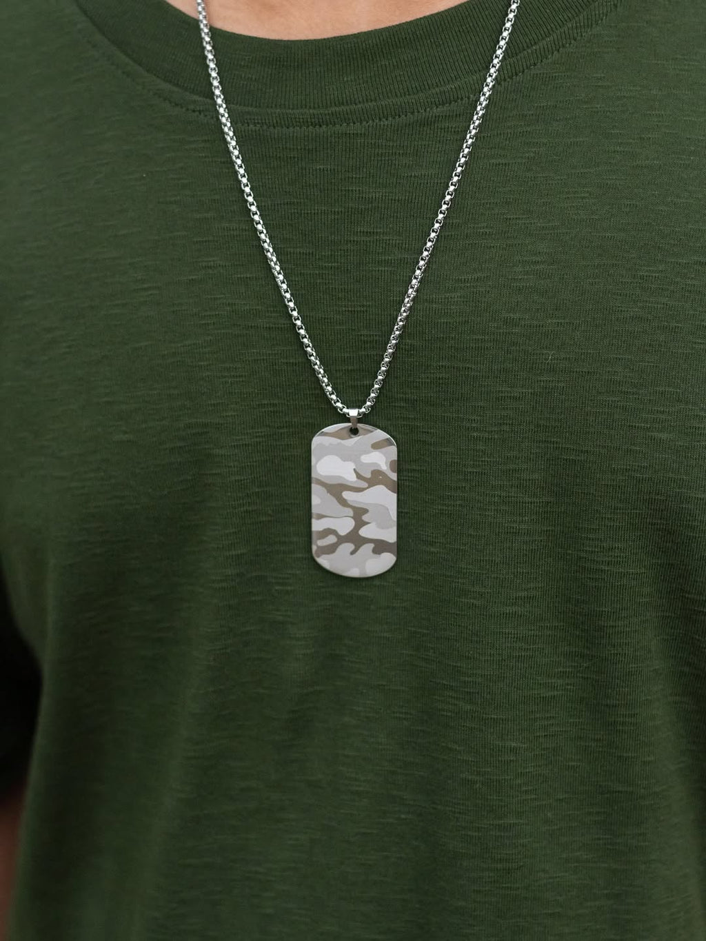 Marble Tone Dog Tag Pendant Set
