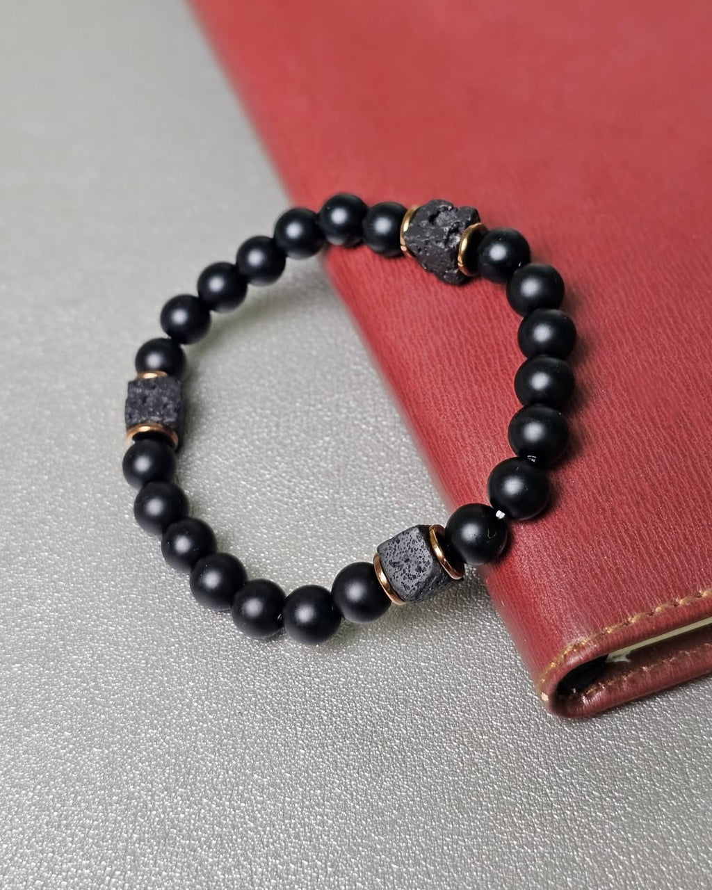Dark Stone Beads Bracelet