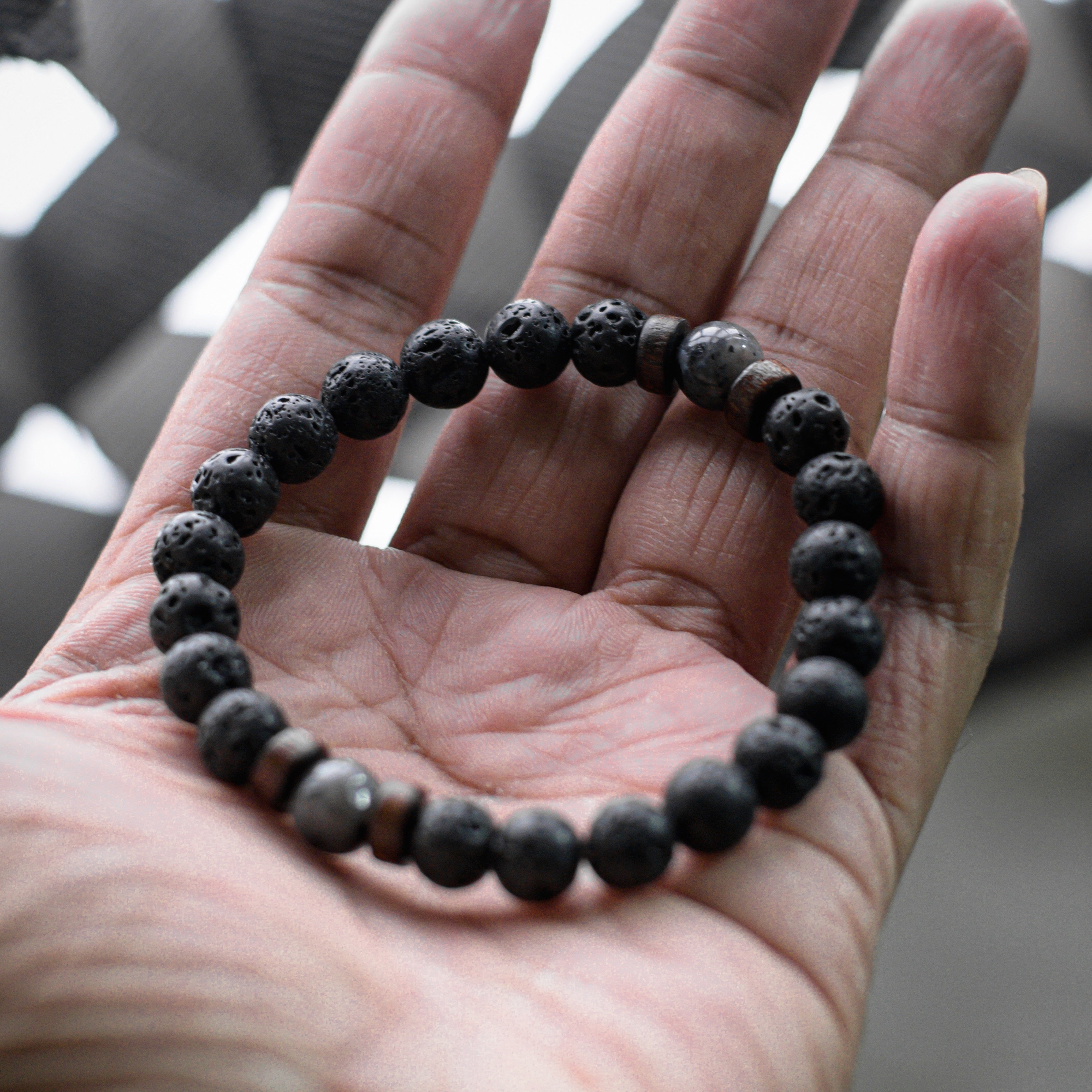Dark Perforated Beads Bracelet