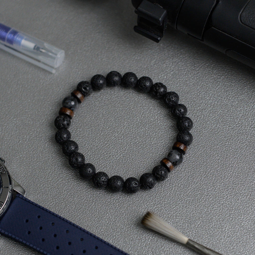 Dark Perforated Beads Bracelet