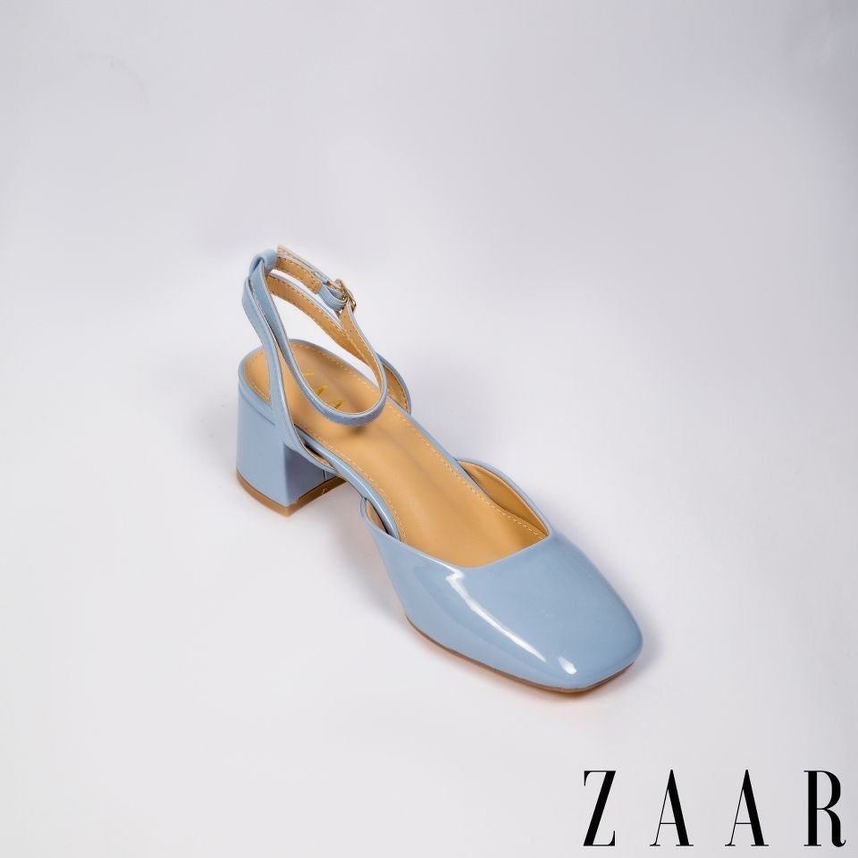 Block Heels with Buckles - Frost Bloom