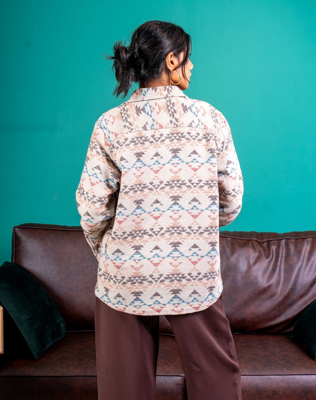 Flannel Overshirt - Off White- Dual Pocket - Unisex