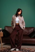 Beige Printed Shirt - Dual Pocket - Unisex