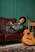 Corduroy Shirt for Men - Olive - Dual Pocket