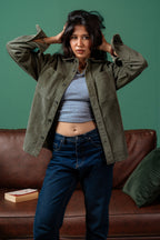 পুরুষদের জন্য ফ্লানেল - নেভি - ডুয়াল পকেট শার্ট