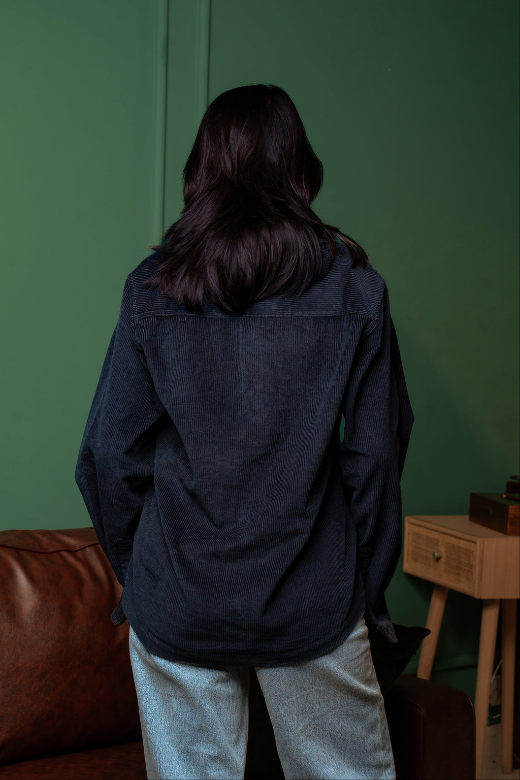 Shacket Corduroy Overshirt - Navy - Dual Pocket - Unisex