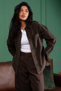 Shacket Corduroy Overshirt - Dark Brown - Dual Pocket - Unisex