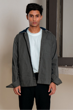 Lightweight Chore Utility Shirt - Charcoal Body with Black Contrast Collar