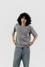 Airplane Mode - Light Grey Acid Wash - Crew Neck - Drop Shoulder T-Shirt for Men
