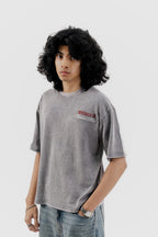 Airplane Mode - Light Grey Acid Wash - Crew Neck - Drop Shoulder T-Shirt for Men