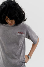 Airplane Mode - Light Grey Acid Wash - Crew Neck - Drop Shoulder T-Shirt for Men