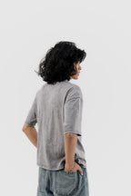 Airplane Mode - Light Grey Acid Wash - Crew Neck - Drop Shoulder T-Shirt for Men