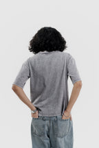 Airplane Mode - Light Grey Acid Wash - Crew Neck - Drop Shoulder T-Shirt for Men