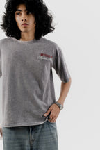 Airplane Mode - Light Grey Acid Wash - Crew Neck - Drop Shoulder T-Shirt for Men
