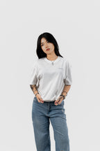 Water Repellent T-Shirt - 上質 Japanese Grade - Crew Neck - White Tee for Women