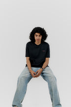 Water Repellent T-Shirt -上質 Japanese Grade - Crew Neck - Black Tee for Men