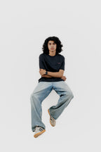 Water Repellent T-Shirt -上質 Japanese Grade - Crew Neck - Black Tee for Men