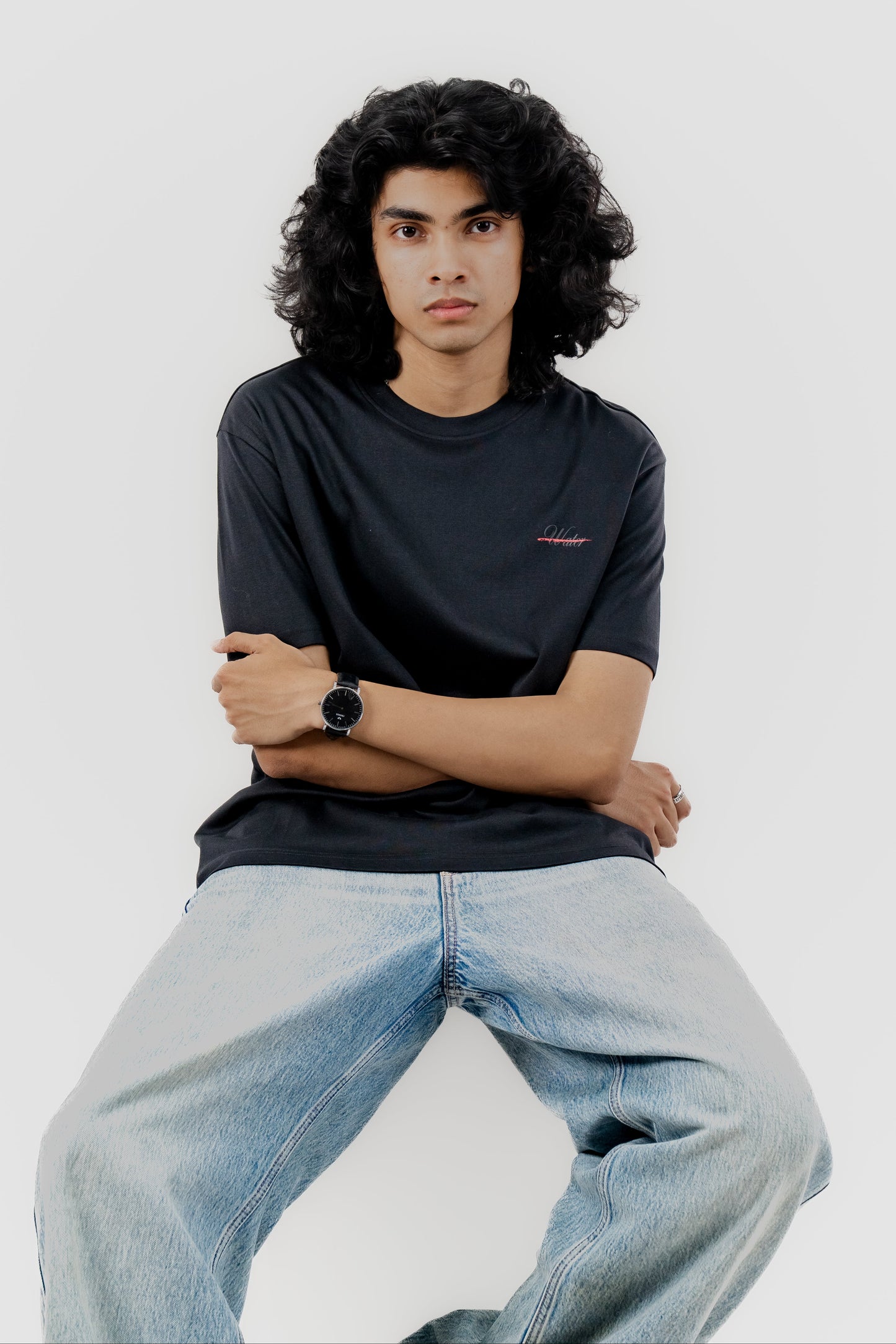 Water Repellent T-Shirt -上質 Japanese Grade - Black Regular Fit for Men