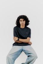 Water Repellent T-Shirt -上質 Japanese Grade - Crew Neck - Black Tee for Men