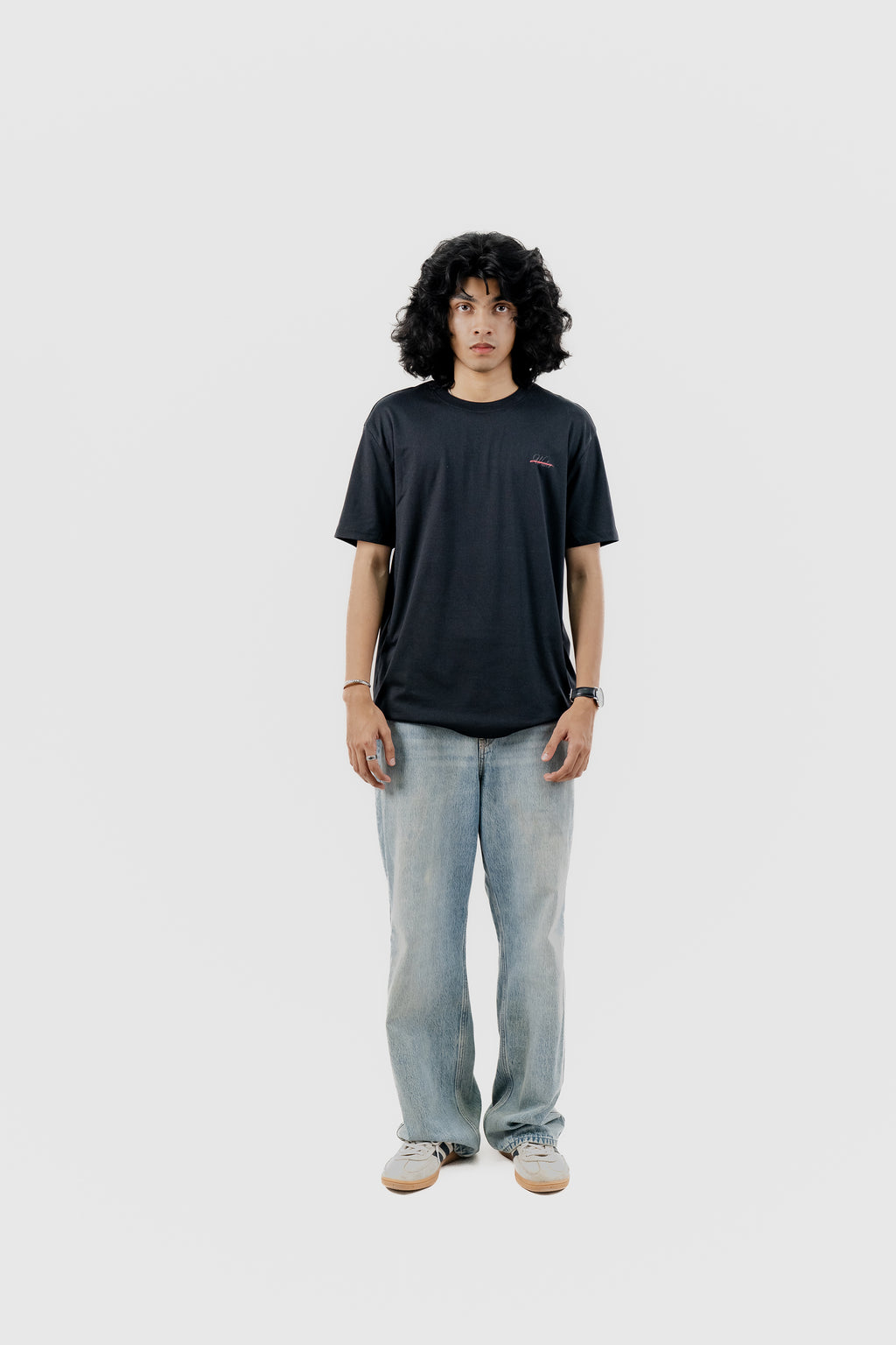 Water Repellent T-Shirt -上質 Japanese Grade - Crew Neck - Black Tee for Men