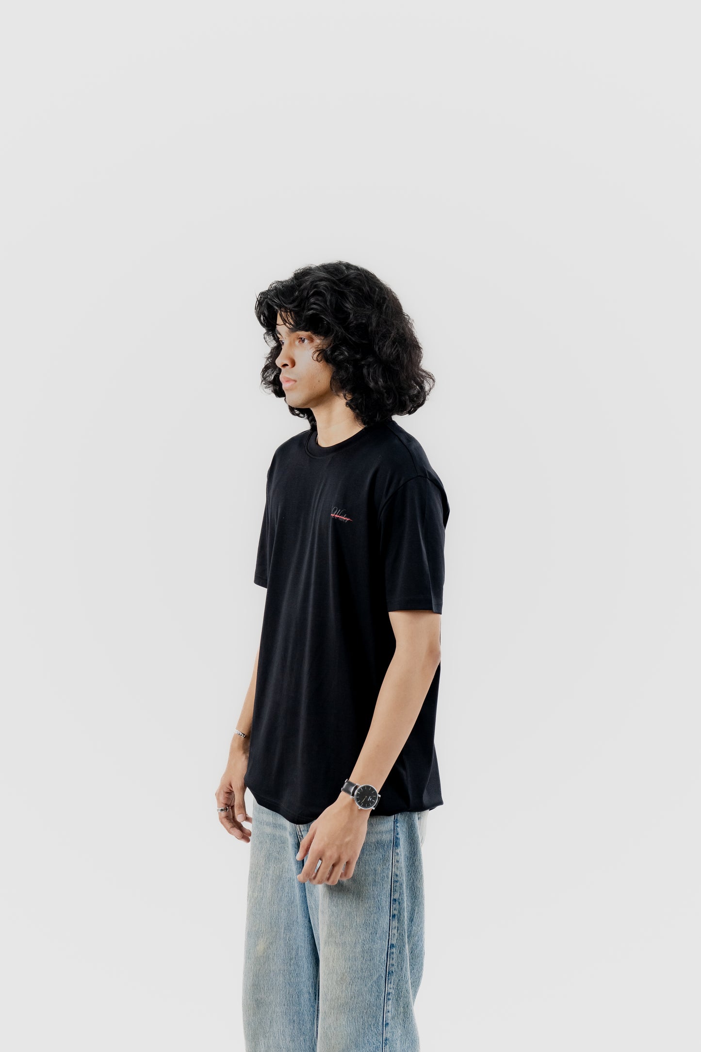 Water Repellent T-Shirt -上質 Japanese Grade - Black Regular Fit for Men