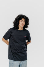 Water Repellent T-Shirt -上質 Japanese Grade - Crew Neck - Black Tee for Men