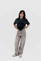 Water Repellent T-Shirt -上質 Japanese Grade - Crew Neck - Black Tee for Women