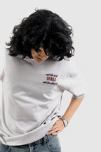 Can't Live In/Without Dhaka Embroidered- 上質 Japanese Grade - Light Ash Grey Drop Shoulder T-Shirt For Men