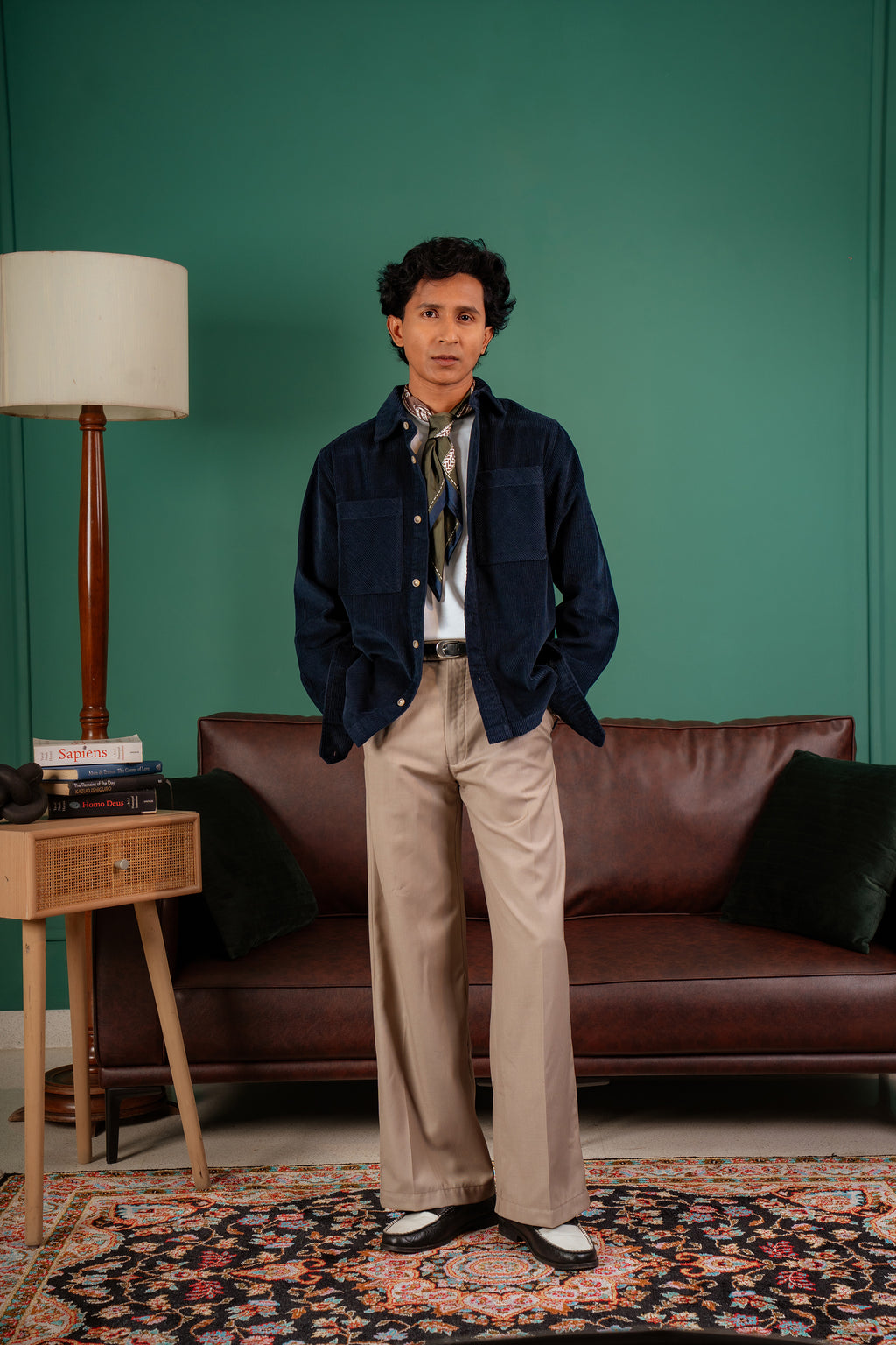 Shacket Corduroy Overshirt - Navy - Dual Pocket - Unisex