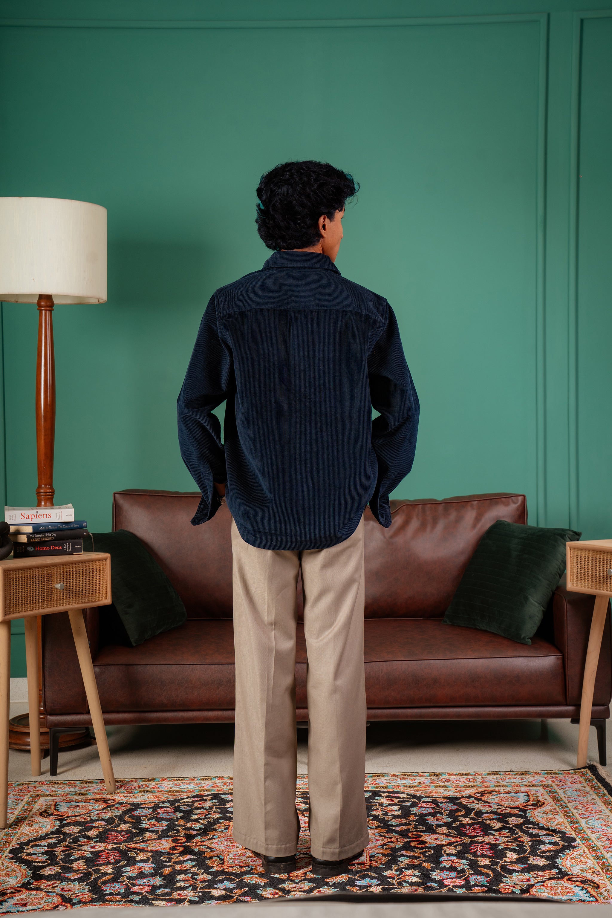 Shacket Corduroy Overshirt - Navy - Dual Pocket - Unisex