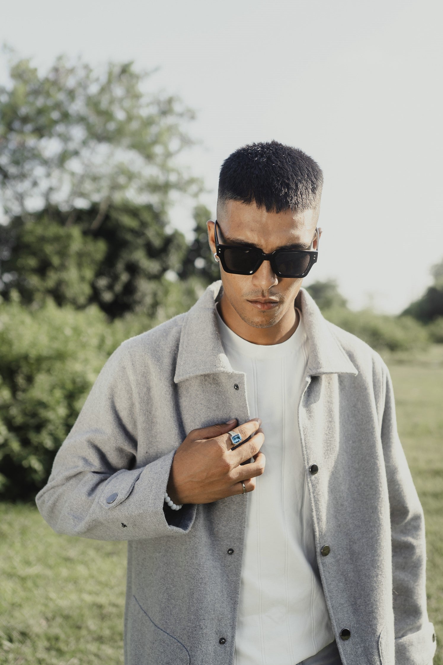 Kieran Coat Deluxe for Men - Light Grey